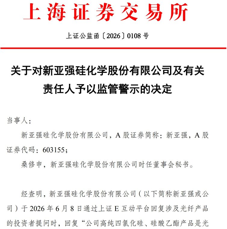 新亚强因在E互动平台回复涉股市热点问题不准确、不完整,公司及时任董秘遭监管警示